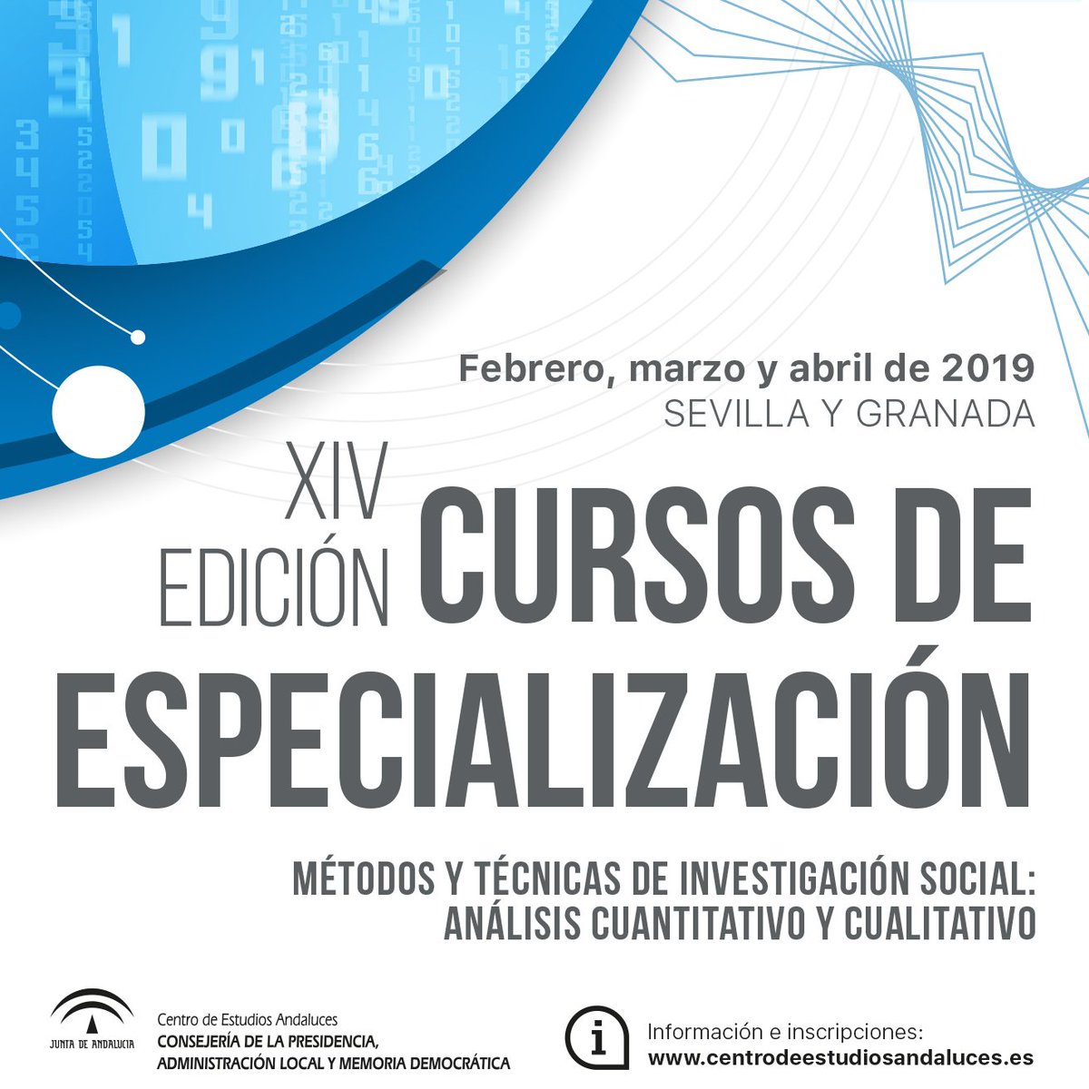 CEAndaluces's tweet image. ¡Buenos días! Ya solo queda un día para la inscripción en los #Cursos de Especialización 2019.
En la edición XIV hemos organizado 12 propuestas. Conócelas y ve reservando tu plaza
bit.ly/2Rem3Wc