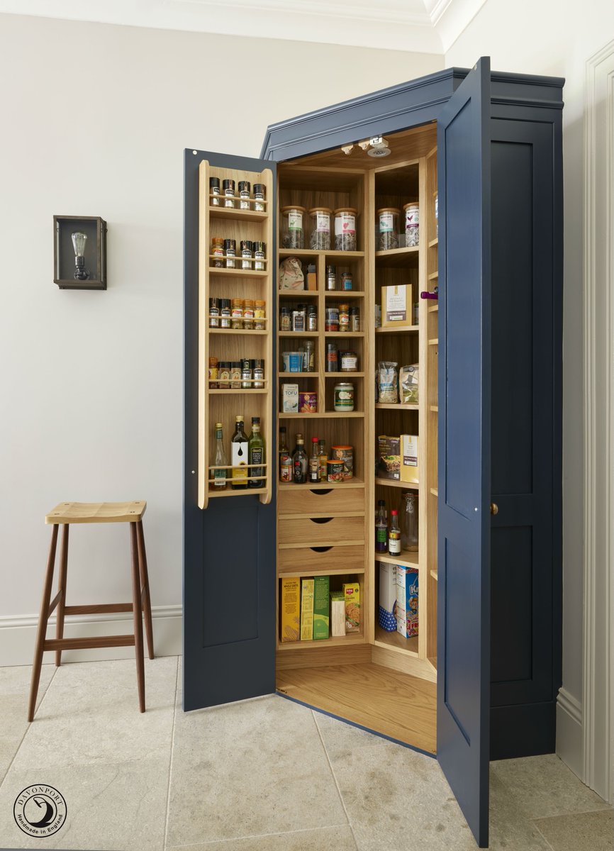 Storage, storage, storage… You can never have enough of it. Our Holkham corner #pantry has become a firm favourite when it comes to #kitchen #storage - a one stop shop for everything from teabags to breakfast cereal and spices!
