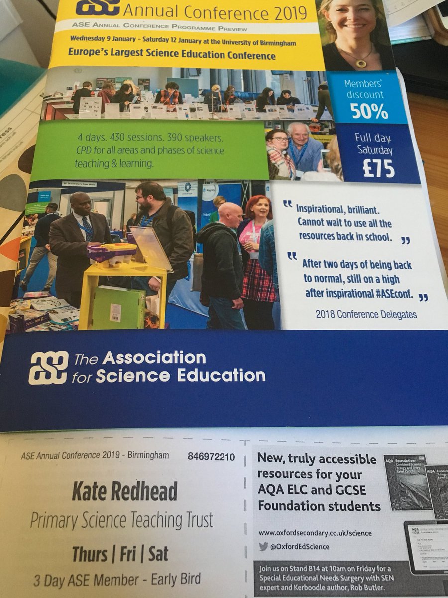 Planning my <a href="/theASE/">The ASE</a> conference. Looking forward to seeing lots of lovely people there! <a href="/pstt_whyhow/">Primary Science Teaching Trust</a>