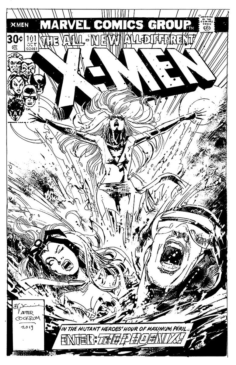 #XMen #101 Cover recreation, after the amazing #DaveCockrum. 
11x17 (28x43cm) pen & ink on watercolor paper.
Fun to take a dip back into the inkwell to honor Dave. 