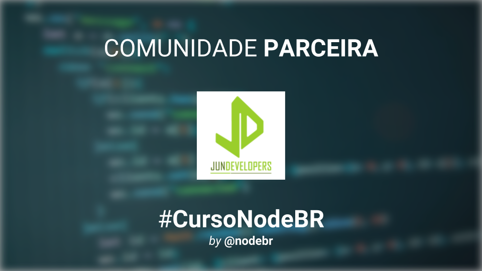 nodebr's tweet photo. A comunidade #JunDevelopers é também uma comunidade parceira e apoiadora do #CursoNodeBR. Um treinamento 100% online e gratuito sobre Node.js para iniciantes e curiosos! Acesse https://t.co/vZrnkJNRvd
#nodebr #javascript #nodejs https://t.co/u0240YhT8K