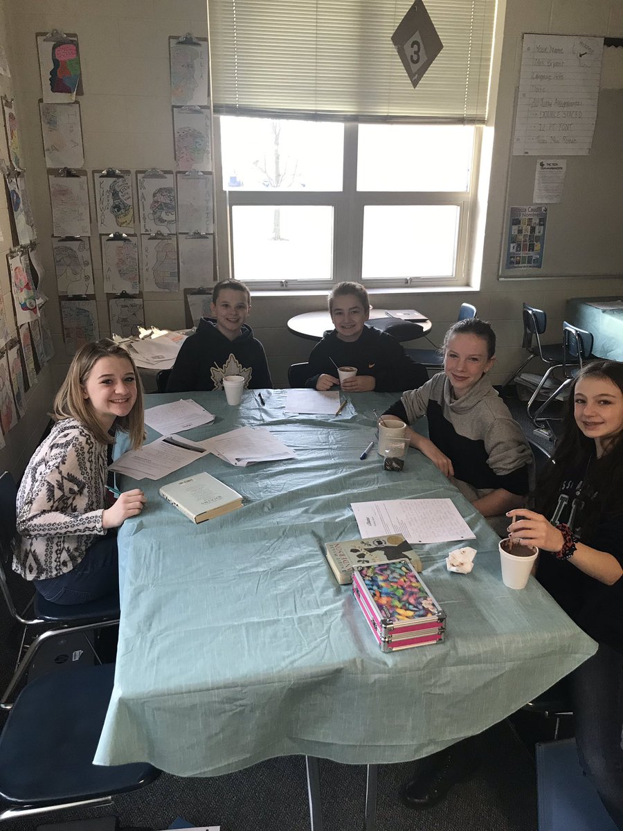 Hosting a coffeehouse to discuss  historical background and the first few chapters of Chains and Fever 1793. <a href="/halseanderson/">Laurie Halse Anderson</a> #geneva304