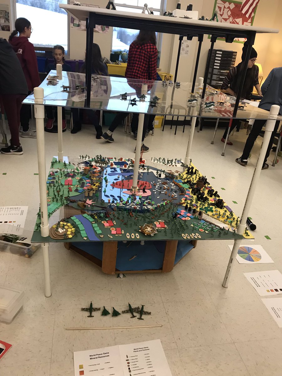 HPESHAWKSVT's tweet photo. World Peace Game @HPESHawksVT 6th graders participate in hands on collaborative game to explore global issues “meaning constructed out of chaos” @worldpeacegame.org https://t.co/PDfndu9G5Z