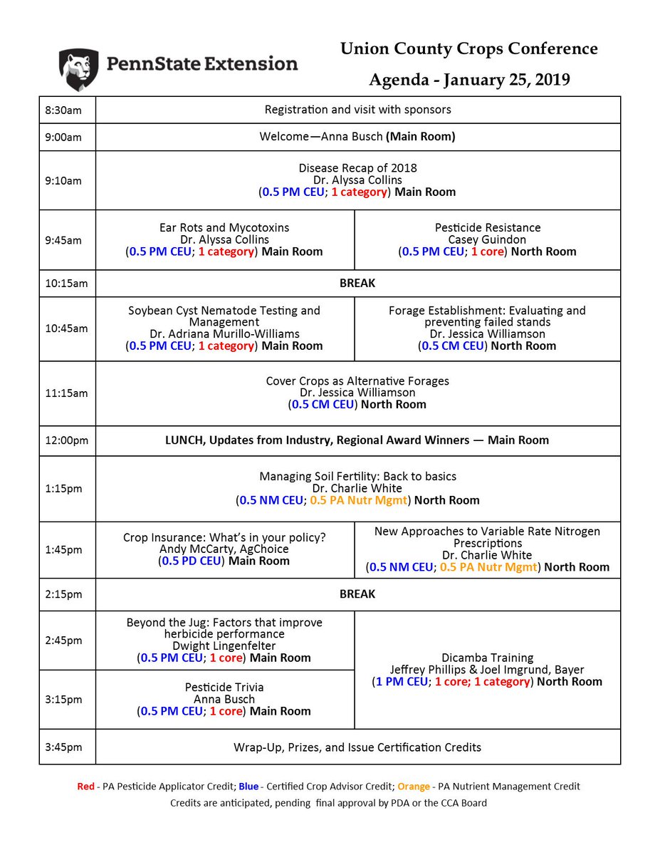 annakbusch's tweet photo. The Union County Crops Conference is coming up on Jan 25 at Buffalo Valley Church of the Brethren, Mifflinburg. Extension Specialists including @PACropDoc with be speaking. For more details or to register visit: https://t.co/vXkaPcoLbU https://t.co/8b3pOHtgce