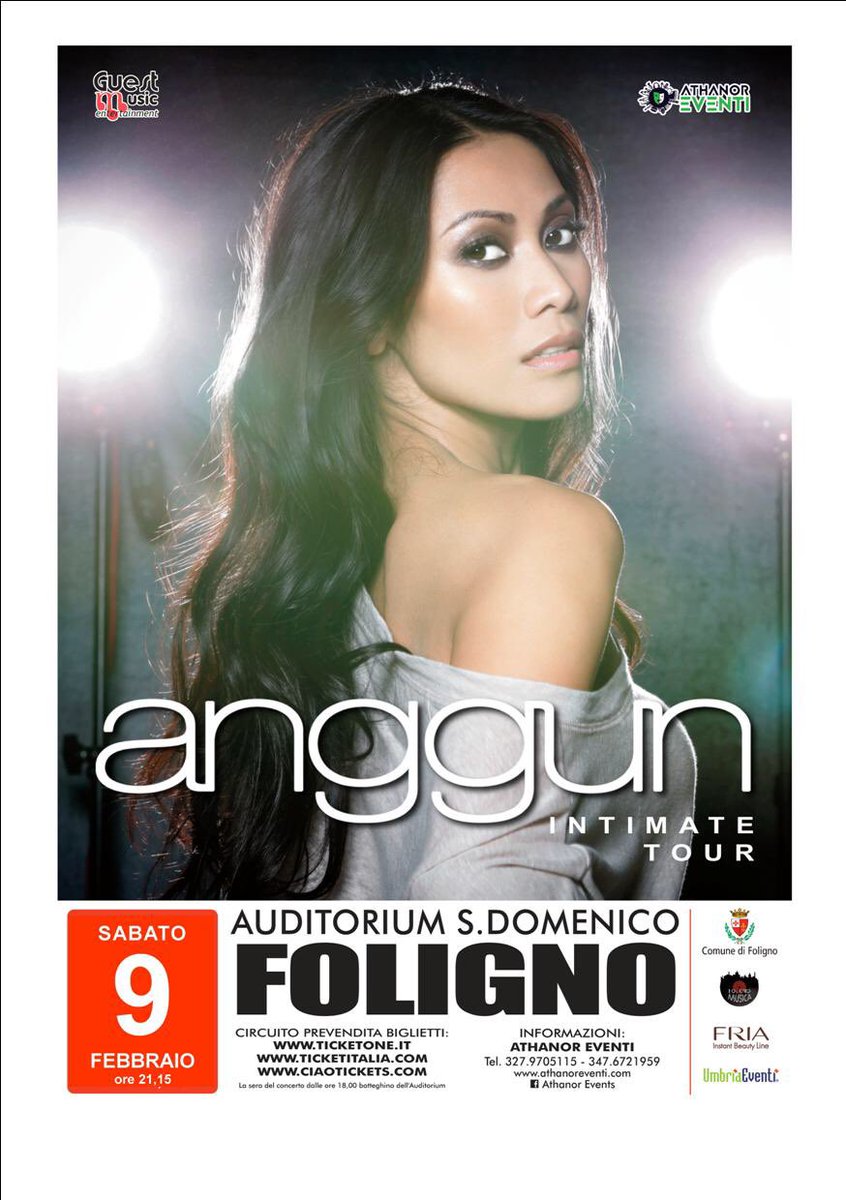Anggun_Cipta's tweet photo. #AnggunInItaly #IntimateTour Change of date for the FOLIGNO concert! Can’t wait to meet you all on February 9th at the beautiful Auditorium San Domenico. Tickets available here => https://t.co/6T0LxHSbqf https://t.co/CqgFO0Kslc