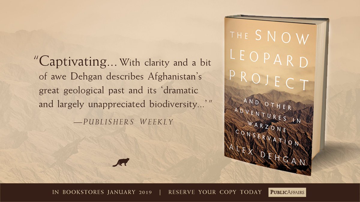 public_affairs's tweet photo. #Afghanistan #Wildlife
Read an excerpt of #SnowLeopardProject by @lemurwrangler. @PublishersWkly calls it "captivating".
.
📙: https://t.co/wbKwN8GLPH
.
#history #culture #snowleopard #warzone #science #biodiversity #books #nonfiction https://t.co/VV7UqduCRZ