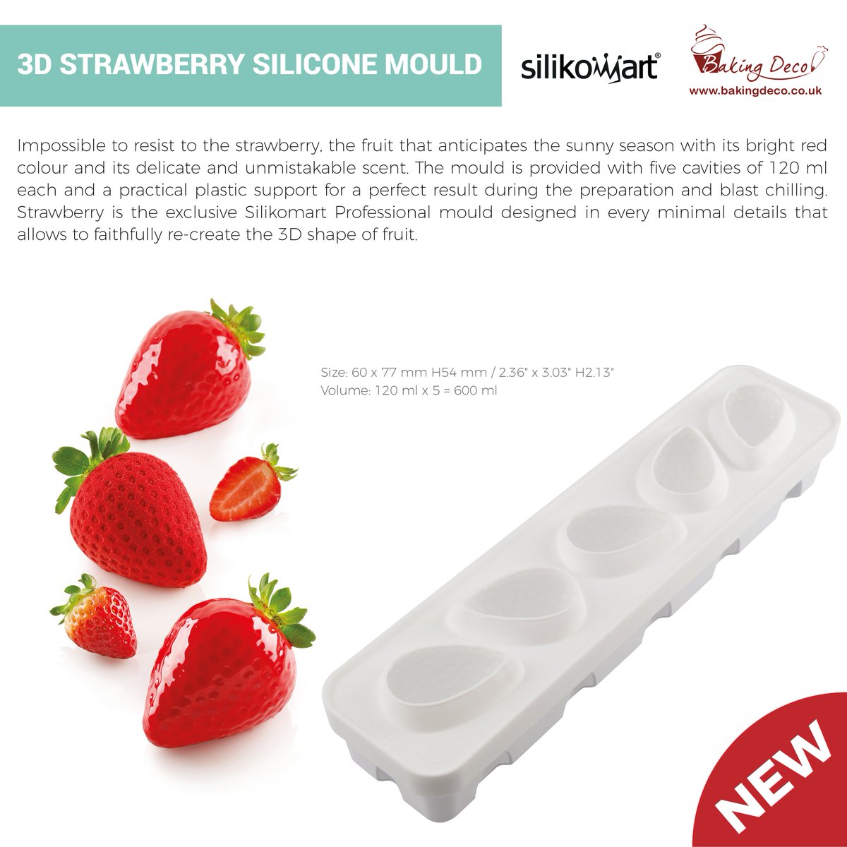 BakingDeco's tweet image. NEW ARRIVAL of latest Silikomart silicone moulds. Strawberry shape silicone mould will help you create a summer mood desserts. Visit to get one for yourself: bakingdeco.co.uk/strawberry-sil…
#siliconemoulds #silikomart #baking #desserts #cakedecorating