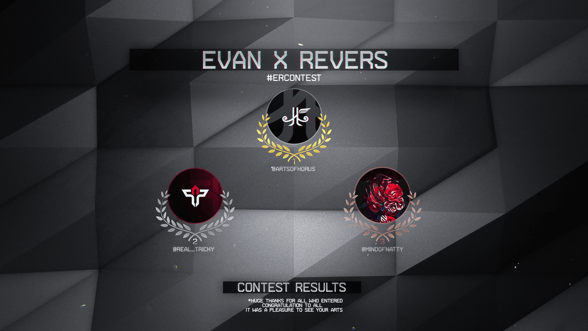 reversart's tweet photo. Congratulations to the Winners! ❤️
#ERCONTEST
#1 - @artsofhorus
#2 - @Real_Tricky
#3 - @mindofnatty
Thanks again for all who participed, we saw any kind of arts and you are all talented ❤️
*winners have to dm @Lucky7Revers & @yehhEv asap !! https://t.co/GJtmacLTDz