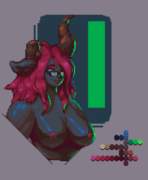 First post. #pixelart #nsfw #minotaur
