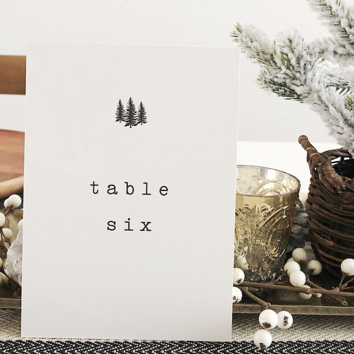 A custom table number design I did recently for a client - love the black trees and #typewriter style lettering! #weddinginspiration #wedding #weddinginvites #invitations #weddinginvitations #invite #stationery #rusticwedding  #weddingtablenumbers