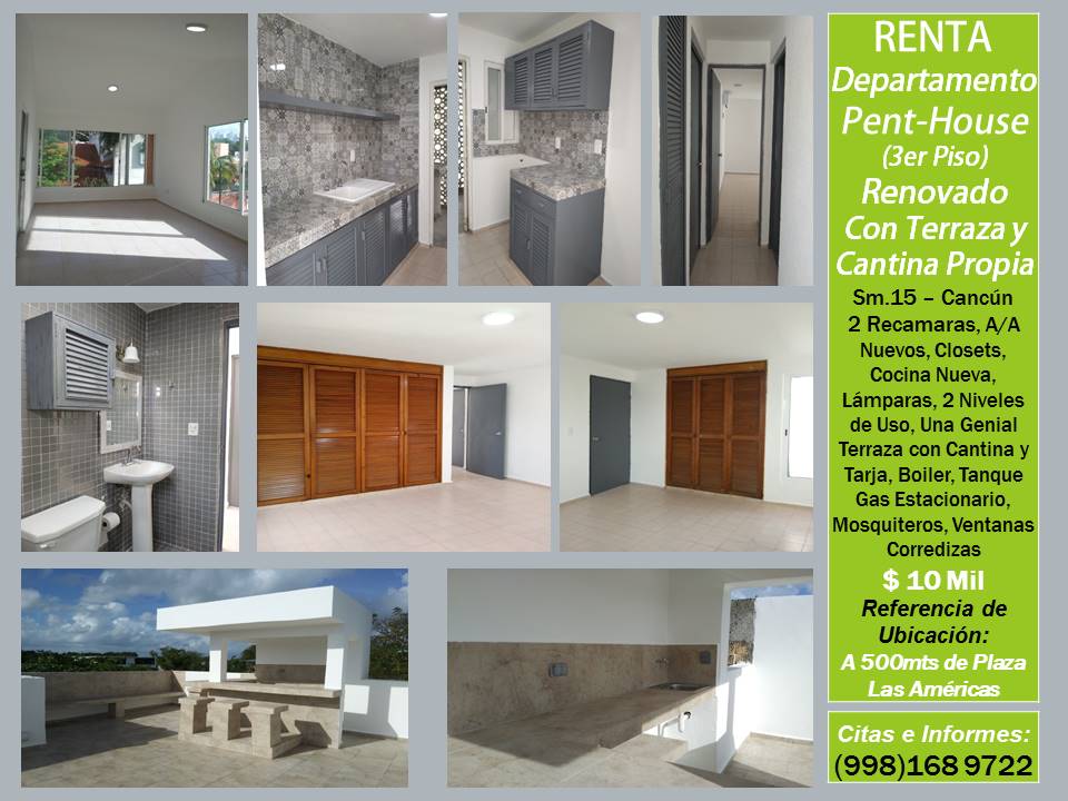 wviviendas (@wviviendas1) on Twitter photo RT #RENTA PENTHOUSE #apartamentoprivado RENOVADO C/TERRAZA Y CANTINA PROPIA- Sm.15 #Centro #Cancun - 2 Rec -A/A -Closets -Cocina Nueva - $ 10 MIL - Cel. 9981689722 - #Buenmartes #Felizmartes #tuesday <a href="/Cancunflash/">Cancun Flash</a> <a href="/CancunLike/">CANCÚN LIKE</a> <a href="/RentaEnCancun/">RENTA VACACIONAL</a> <a href="/RentasCancun/">RentasCancun</a> <a href="/VivoCancun/">VivoCancun</a> <a href="/AyWeyCancun/">AyWey Cancun</a> RT #RENTA PENTHOUSE #apartamentoprivado RENOVADO C/TERRAZA Y CANTINA PROPIA- Sm.15 #Centro #Cancun - 2 Rec -A/A -Closets -Cocina Nueva - $ 10 MIL - Cel. 9981689722 - #Buenmartes #Felizmartes #tuesday <a href="/Cancunflash/">Cancun Flash</a> <a href="/CancunLike/">CANCÚN LIKE</a> <a href="/RentaEnCancun/">RENTA VACACIONAL</a> <a href="/RentasCancun/">RentasCancun</a> <a href="/VivoCancun/">VivoCancun</a> <a href="/AyWeyCancun/">AyWey Cancun</a>