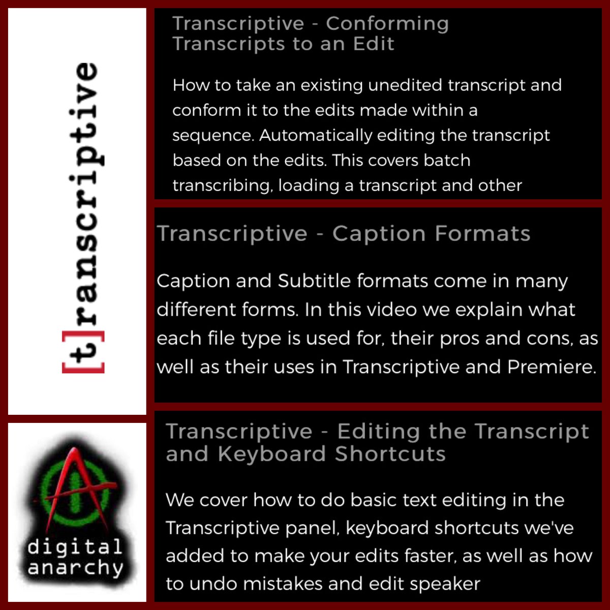transcriptive's tweet image. We've got new version of some of our #Transcriptive tutorials! They've been updated with the new UI and workflow features we've added to the #TranscriptiveSuite since it (and the videos) were released. Check it out! tinyurl.com/ydf496yh