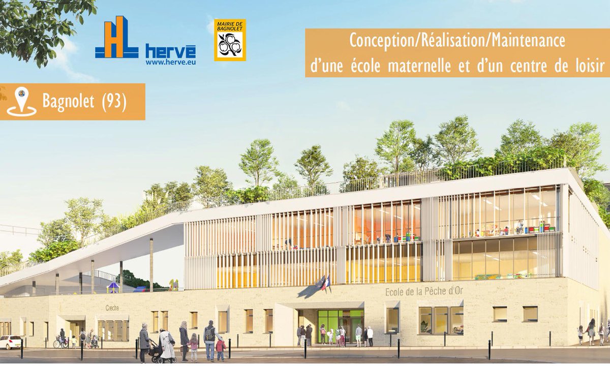 HERVE_SA's tweet photo. NOUVEAU @CHANTIER | Marché global de performance sur la conception, réalisation et maintenance d’une école maternelle, d’un centre de loisirs et d’une crèche. Nous remercions la ville de @BagnoletFR pour ce beau projet 😊. https://t.co/hpKTQeLdqX