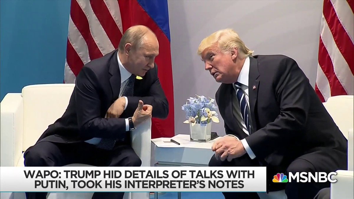 Russia now knows that whatever happened in that Putin-Trump meeting is something Trump is desperate to keep from the view of the American public and even his own aides. #BlackmailInABottle