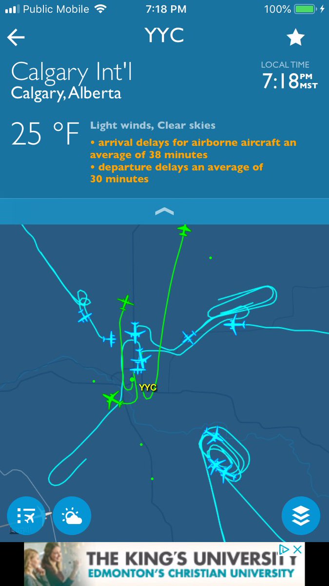 CalgaryLankan's tweet photo. Few flights to #Calgary are being diverted to alternate locations due to #fog  #yycfog #AvGeek https://t.co/iB662KAhQ0