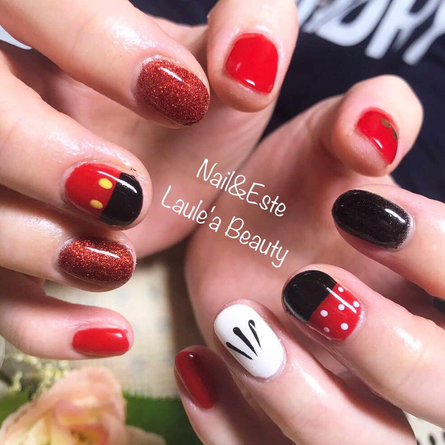 Laule Abeauty お客様ネイル リッカジェル ジェルネイル 宝石風ネイル ディズニーネイル ミッキー ミニー ダッフィー ネイルモデル募集 ネイルアート ネイルサロン 完全予約制 自宅ネイルサロン モニター募集 モニターモデル ネイル