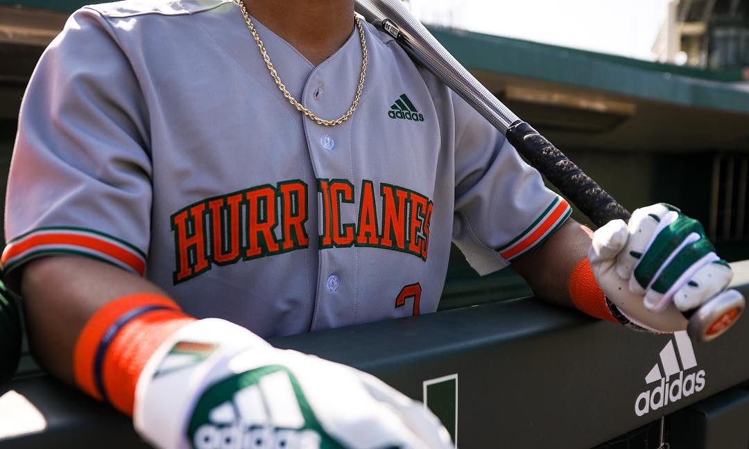 miami hurricanes baseball jersey adidas