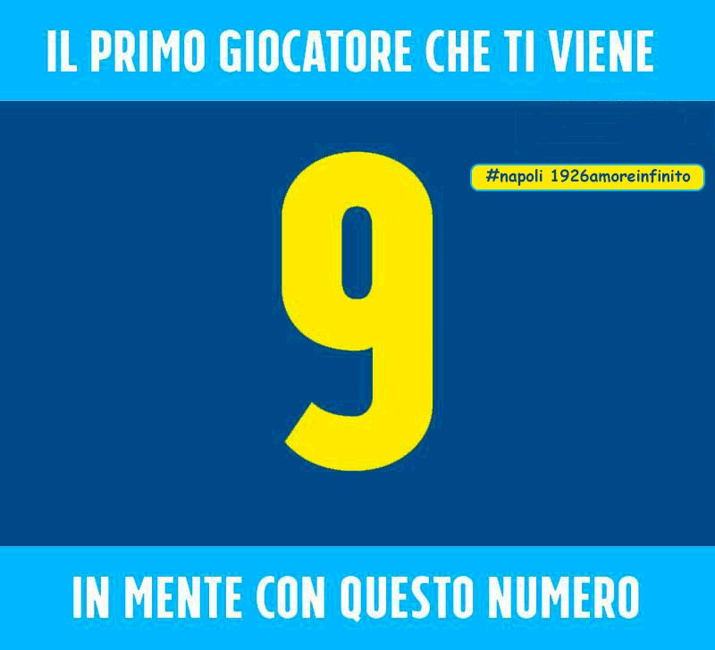 ✅Qual'è il 1° calciatore che ti viene in mente con il N° 9️⃣❓
✅Scrivilo nei commenti __________📝
💙#ForzaNapoliSempre #Napoli1926AmoreInfinito #NapOlè