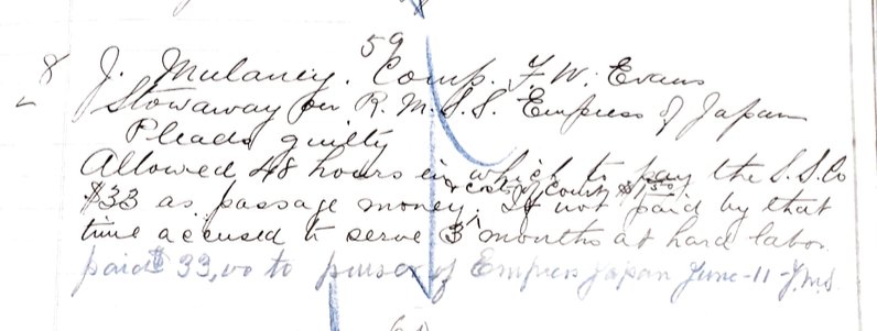 While we're at it, this is a callout for John Mulaney, who went back in time to be a stowaway on the steamship Empress of Japan in summer 1898, presumably for a bit in an upcoming show