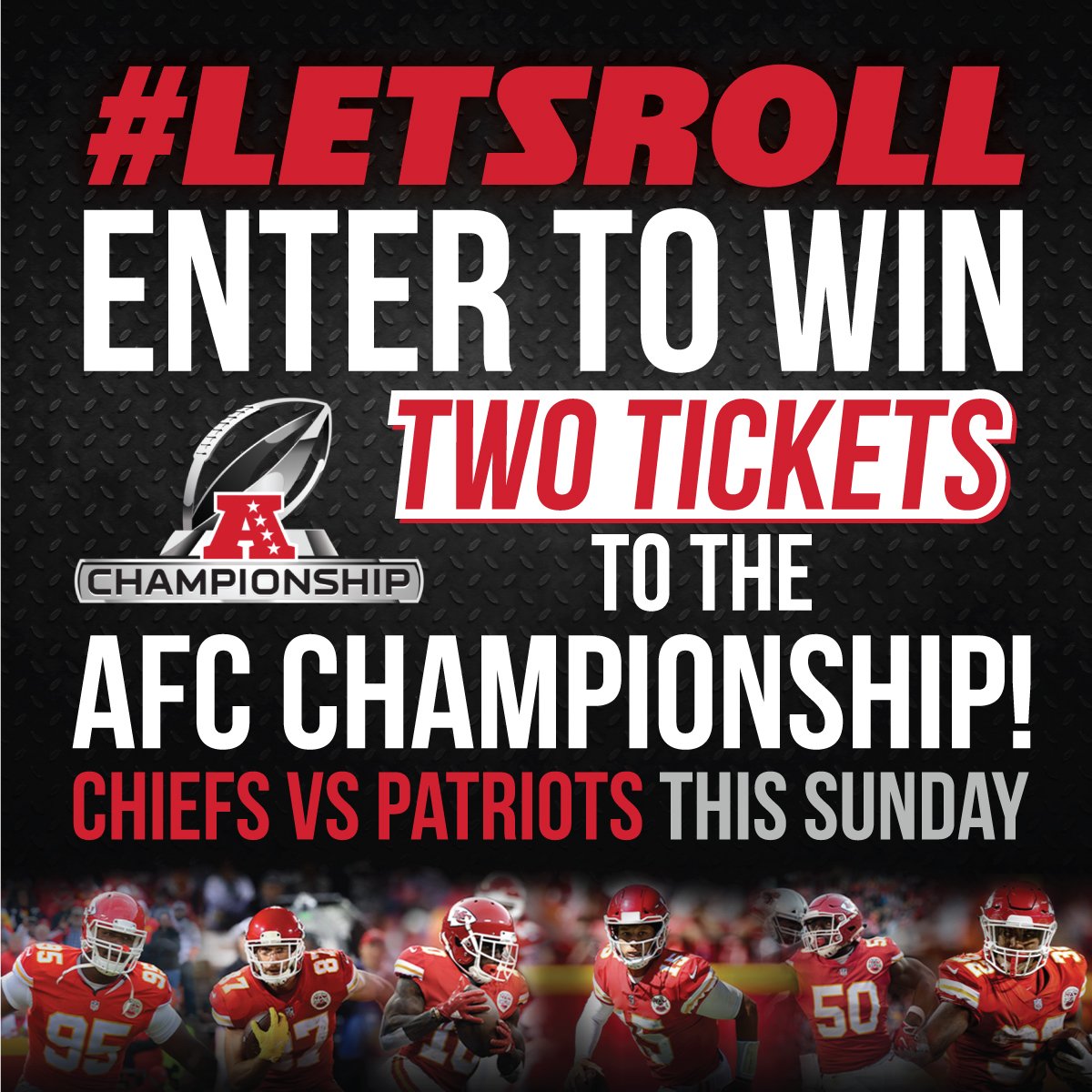 💥‼️LETS ROLL KC‼️💥

To enter to WIN: FOLLOW <a href="/SportsRadio810/">Sports Radio 810 WHB</a>, RETWEET this post, &amp; TAG your game day buddy in the comments

#LetsRoll #ChiefsKingdom #810WHB #AFCChampionshipGame #LamarHuntTrophy #BringItHome

Contest will close 5pm cst on Friday, Jan 18th. Must be +18 to enter.