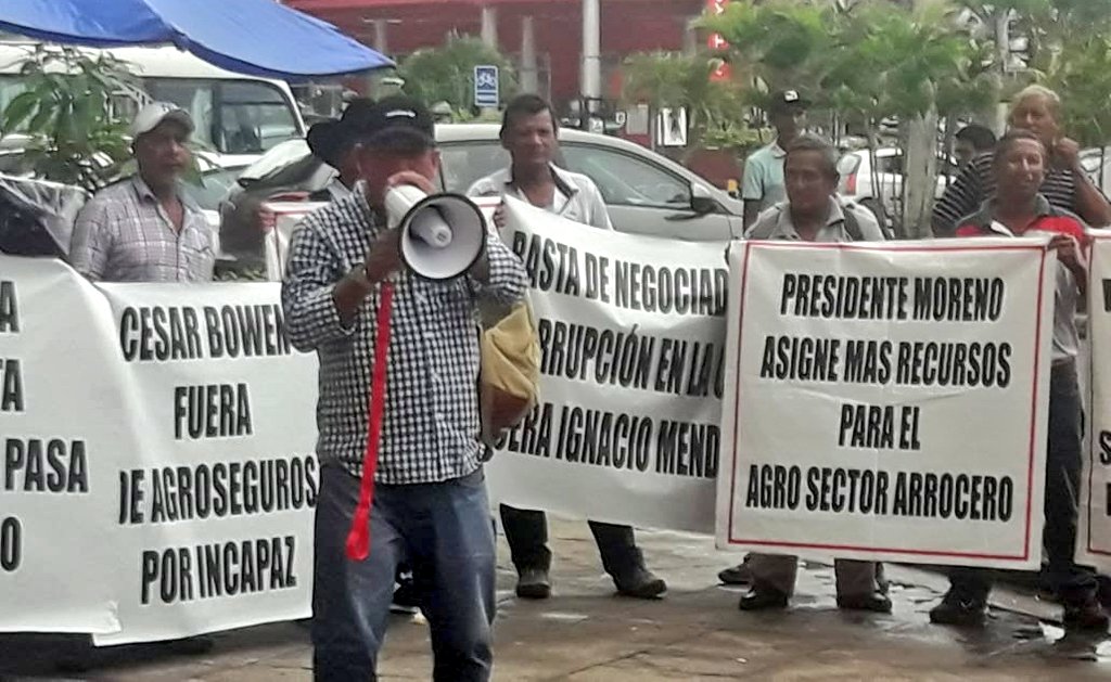 VeroGuevarav's tweet photo. El sector agropecuario está atravesando una de las peores crisis en el país.
Esta tarde arroceros, maiceros y cañicultores salieron a un plantón en los exteriores del Gobierno Zonal exigiendo el pago de sus producciones. https://t.co/wz1ziNrn2h