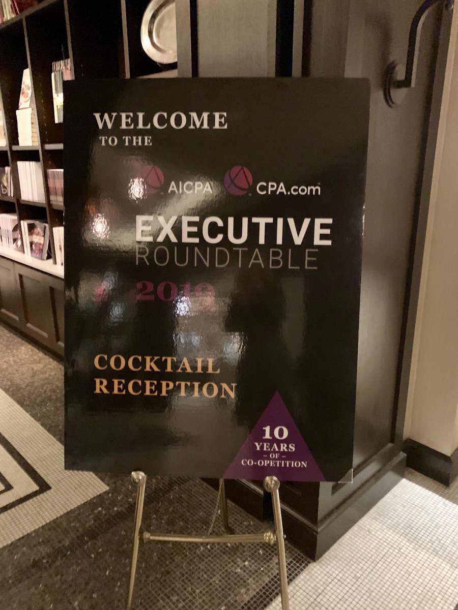KaceeJ's tweet photo. The 10th annual @AICPA and @CPAcom Executive Roundtable is officially underway. #AICPARoundtable2019 https://t.co/Kk7WXSgzZI