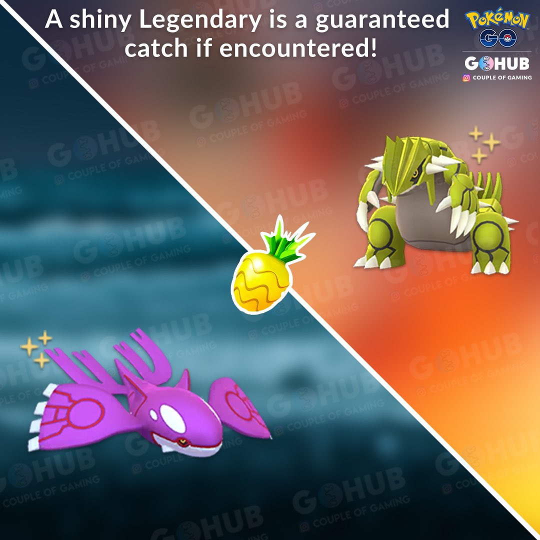 coupleofgaming's tweet image. ❗️Remember to use a #PinapBerry when you encounter a #ShinyKyogre or #ShinyGroudon because it’s a guaranteed catch and therefore free candies 🍬🍬
May the shiny luck be on your side 🤞🏻
(Not all raids are shiny!)

#PokemonGO