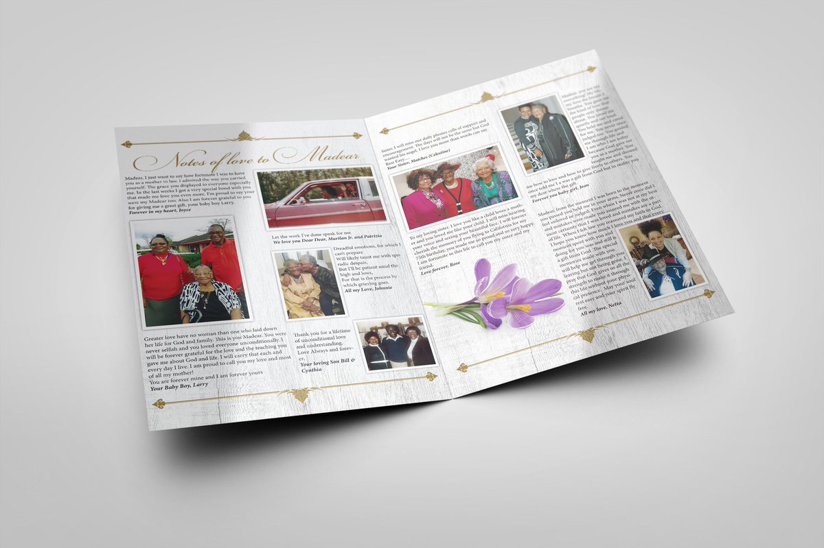 MementoTributes's tweet image. We design and print the most memorable funeral programs. Order your 𝙈𝙚𝙢𝙚𝙣𝙩𝙤 today.
...
#funeralprograms #funeralprogram #funeralservice #funeraltribute #funeralservices #obituary #obituaries #funeraldirector