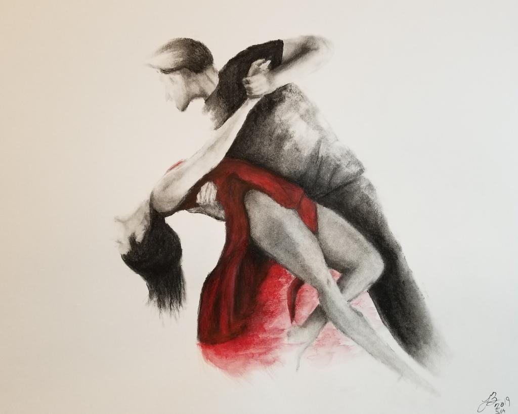 The Lost Dance. 14x17, Charcoal and watercolor pencil on paper. Hope you connect. #dancers #dance #movement #passion #move