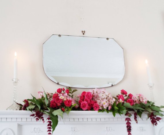 Antique Mirror Vintage Mirror Art Deco mirror Bevel Scallop Edge Mirror Shaped Mirror Antique frameless mirror French shabby chic M277 by An... Unbeatable! #shabbychic #artdeco #frenchart https://etsy.me/2wcl7EZ