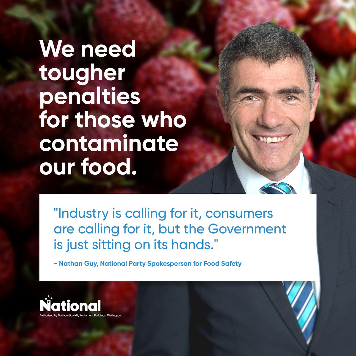 My Member’s Bill seeks to achieve what the Government appears unwilling to do – protect New Zealanders from those that would threaten our food safety, be they reckless pranksters or people intent on nothing less than economic sabotage.