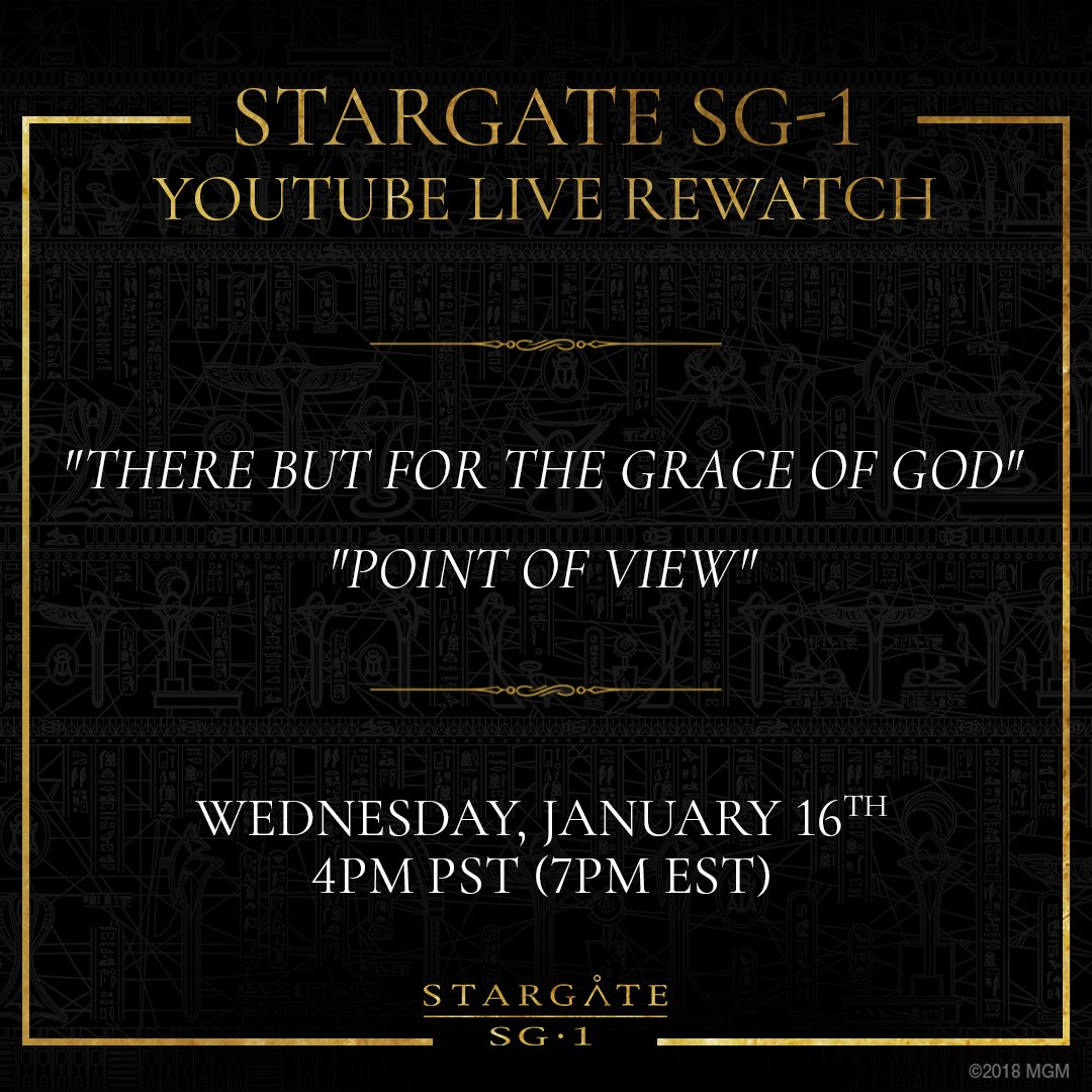 stargatecommand's tweet photo. Don't forget to tune in to the Stargate Command YouTube page tomorrow at 4pm PT as we rewatch SG-1 episodes “There But For The Grace Of God“ and “Point Of View“ with Bernie Bregman from Nerds Like Us! #SGStories #SGCommand
https://t.co/rSEKugM9Tf https://t.co/fXsnmMJJUK
