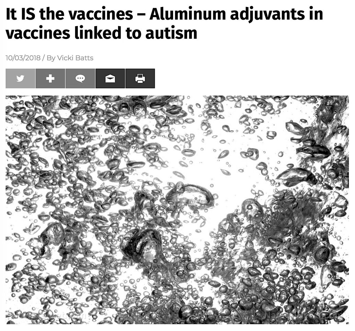 Back To Aluminium And Autism. Scientists Have Known That Aluminium Is Neurotoxic And May Cause Alzheimer’s Disease In Adults Since At Least 1988. Yet, Pharma Tell Us Injecting Children With Aluminium Is Completely Safe. https://www.autismtruthnews.com/2018-10-03-aluminum-adjuvants-in-vaccines-linked-to-autism.html #QAnon  #Vaccine  #Autism  @potus