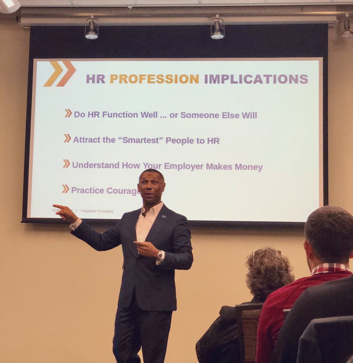 SamanthaRist's tweet photo. Executives know HR is an important function - the concern is that not all HR people seem to know this themselves. We need to know the biz, think & hire smarter. Don’t practice #hr fearfully - be courageous! #shrmboss #goshrm #shrm https://t.co/JEeKg1VsWU