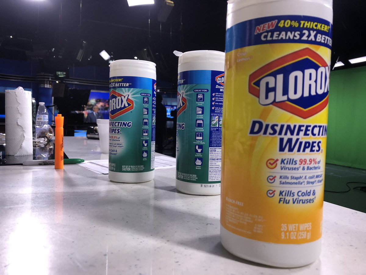 BBonTV's tweet photo. The kitchen set in our studio is either the dirtiest or cleanest place in the building. Not sure what to think. @FOX24Charleston #chsnews #cleancounters #stockinClorox https://t.co/EJVgl7WEcy