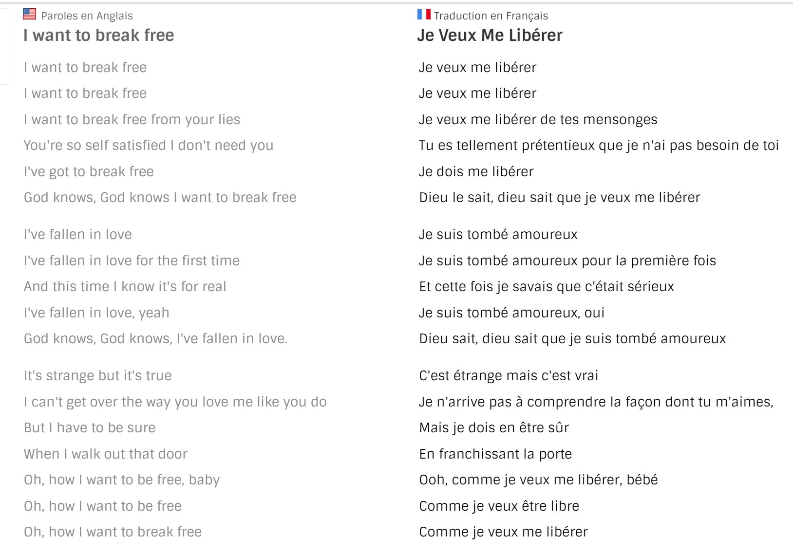 Jean Rossignol 2 2 I Want To Break Free Lyrics Paroles Jean Rossignol 2 2 I Want To Break Free Lyrics Paroles