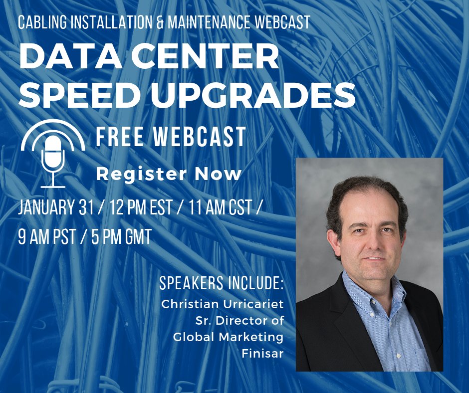 CoherentCorp's tweet photo. Looking to update your data center? Register now for the “Data Center Speed Upgrades” free webcast on January 31 with @CABLINGMAG at https://t.co/6XH7hCcubj https://t.co/83sjEzEWYB