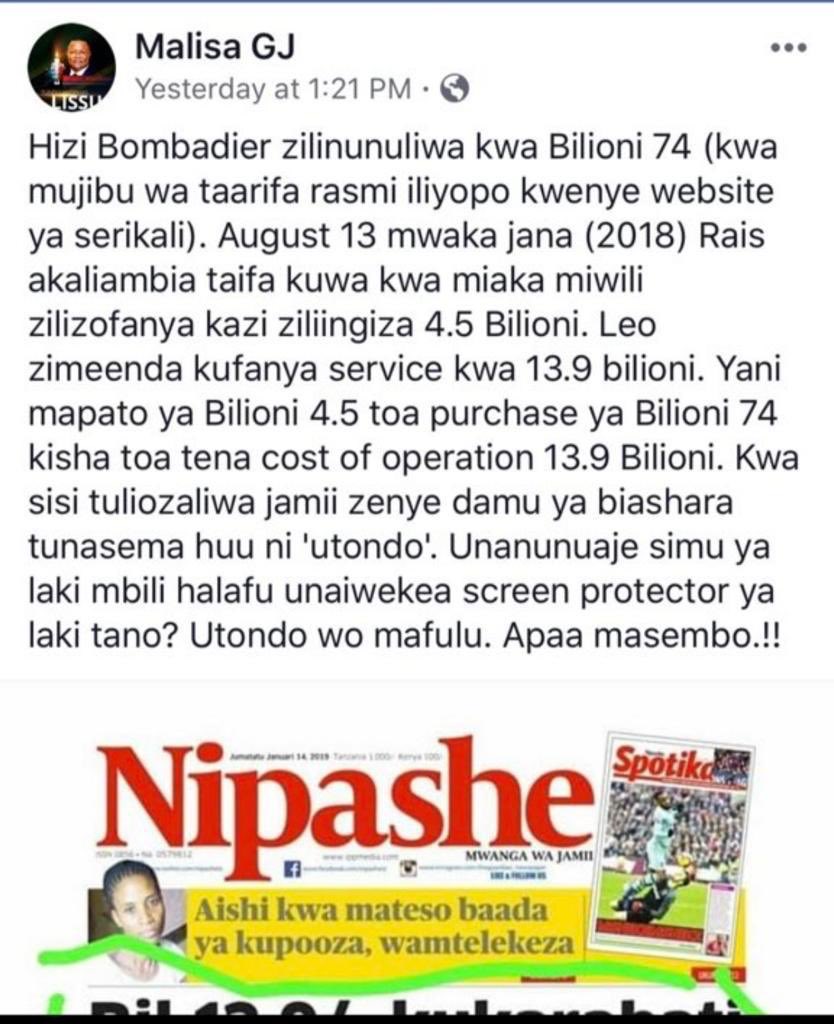 TalBaalawy's tweet image. Hakuna Ukweli Mbili #Bombadier 

Tunafaidika au Tunakula Hasara?

@masoudkipanya @MariaSTsehai @HilmiHilal88 @zittokabwe @HildaNewton21 @MarekaMalili @fatma_karume @RevKishoka @venusnyota #Zuhura Tufanyie hesabu utuulizie Masuali😊