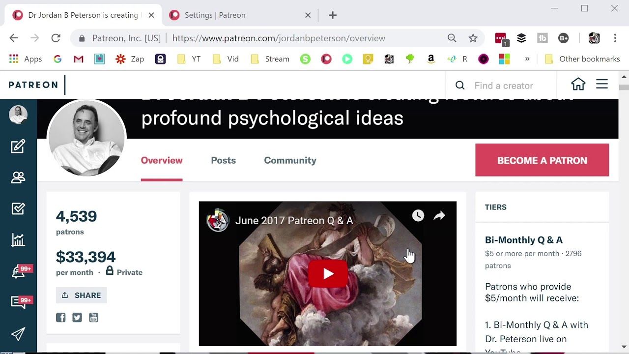 Dr Jordan B Peterson on Twitter: "I deleted my Patreon account as https://t.co/jxcadbWEuk https://t.co/Vidr5GlsV8" / Twitter