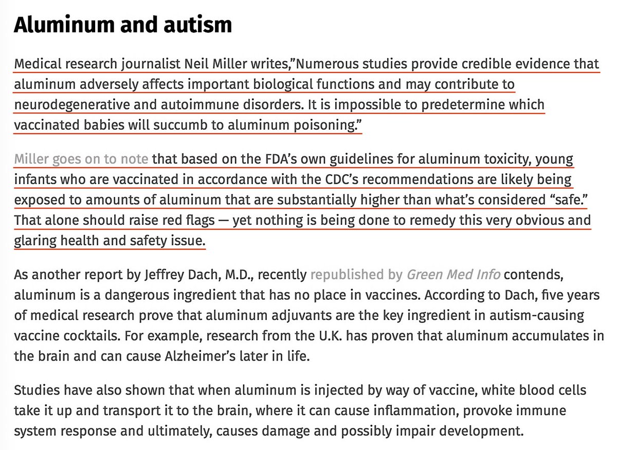 Back To Aluminium And Autism. Scientists Have Known That Aluminium Is Neurotoxic And May Cause Alzheimer’s Disease In Adults Since At Least 1988. Yet, Pharma Tell Us Injecting Children With Aluminium Is Completely Safe. https://www.autismtruthnews.com/2018-10-03-aluminum-adjuvants-in-vaccines-linked-to-autism.html #QAnon  #Vaccine  #Autism  @potus