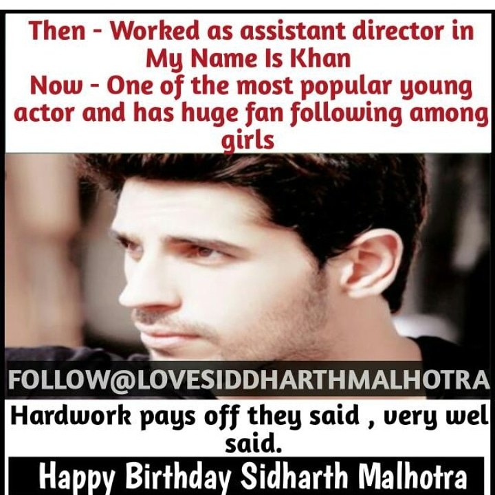Happy Birthday siddharth malhotra  lots of love you 
