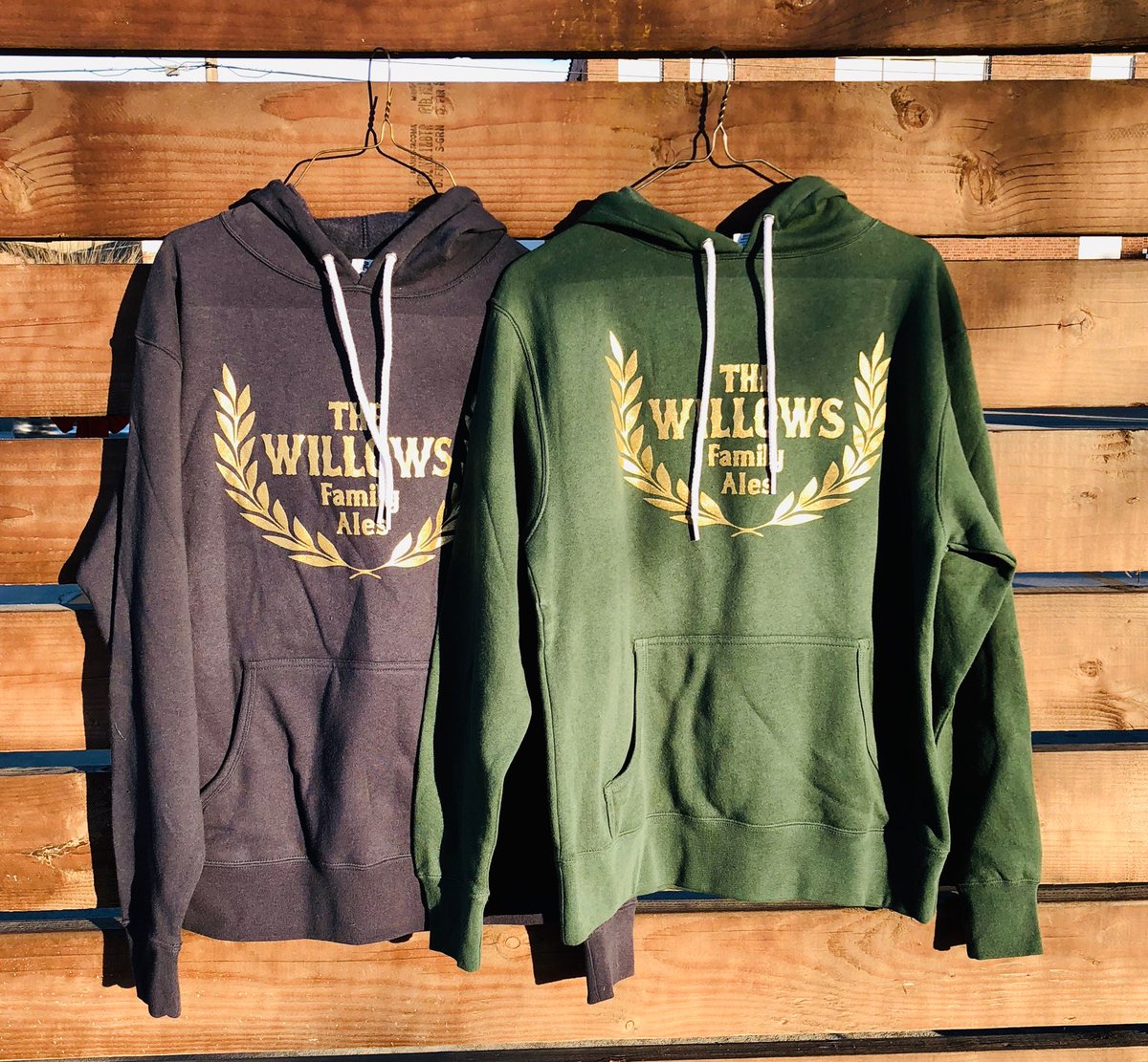 Finally a few days in a row of fall weather. Come get your hoodie before they're gone. Blue or green with gold.  Taproom Tuesday hours 4p to 10p