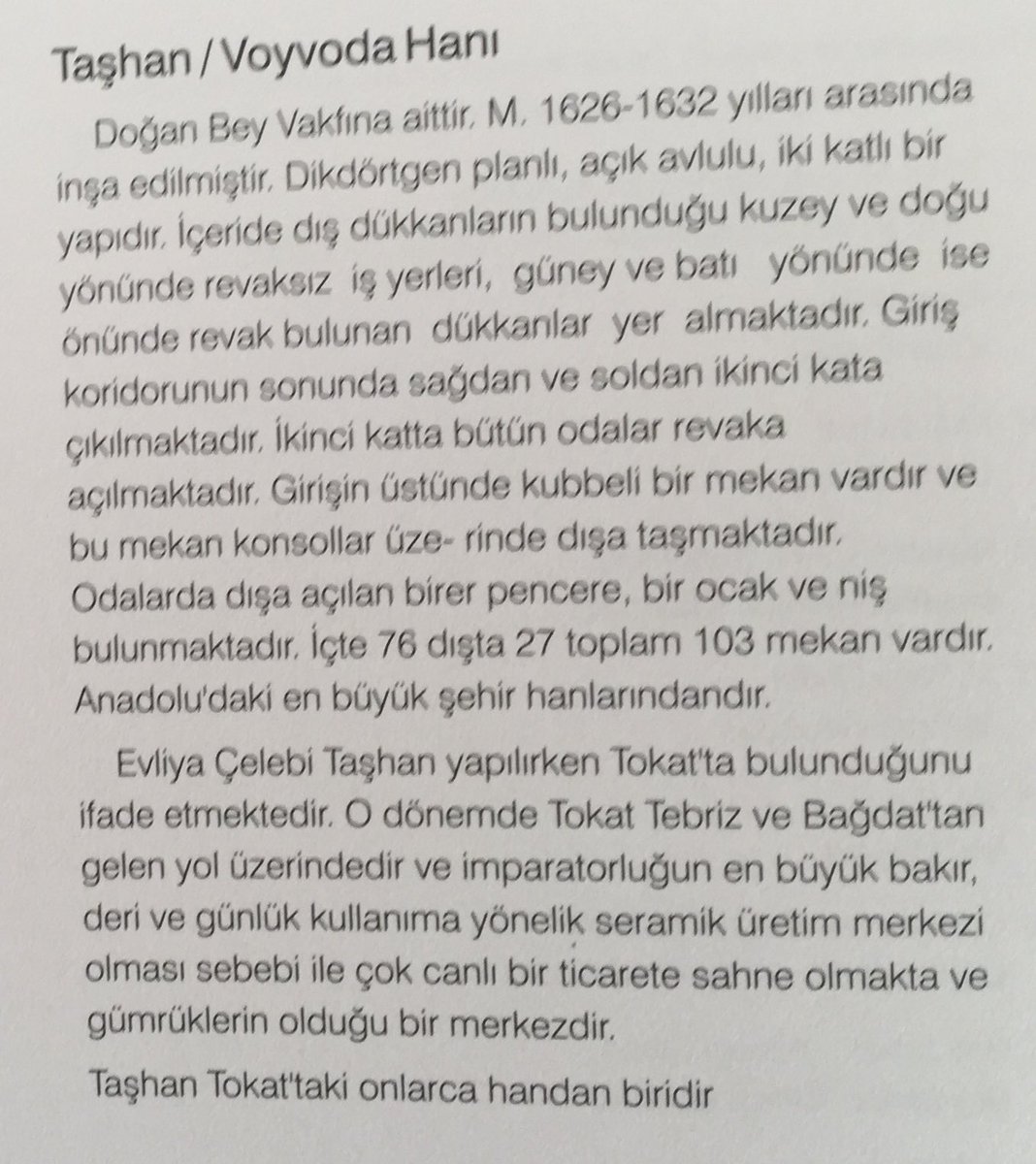 Tokat Taşhan/Voyvoda Hanı Tokat taki  onlarca Handan sadece biridir. 
#KadimŞehirTokat 
Görülmeye değer 
Selam ve dua ile