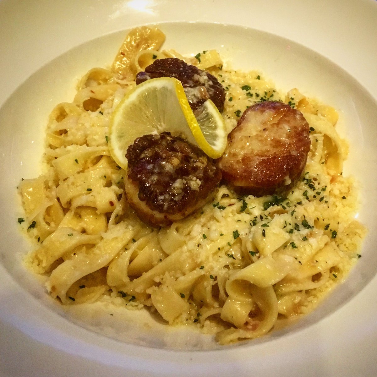 Winter has us turning to comfort food. That’s why we always keep good pasta dishes at the ready, like our scallop scampi with fresh herbs and house fettuccine. demeterssteakhouse.com