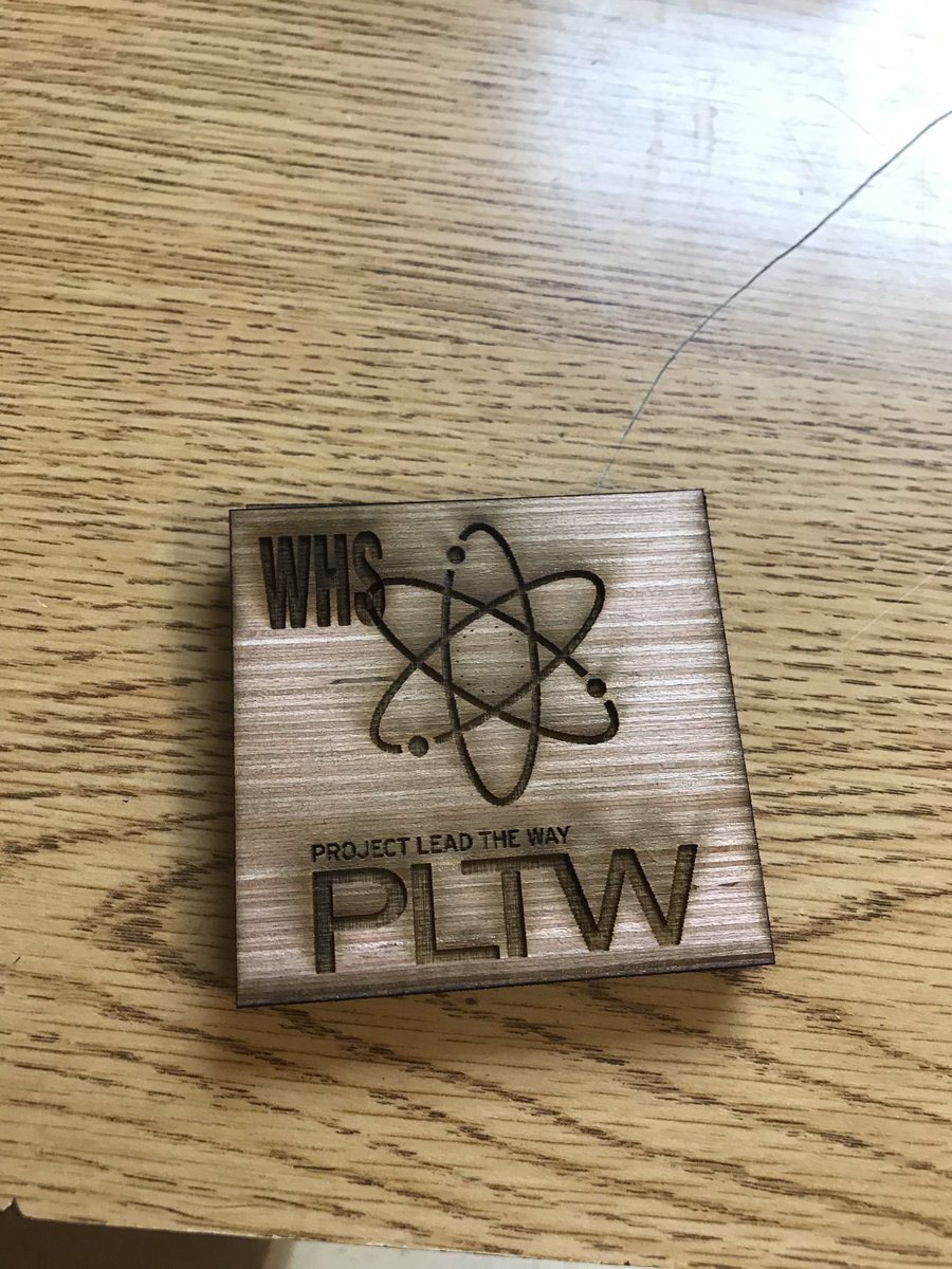 grant_pickard's tweet photo. Making coasters with the laser printer @WHSCane #WHSEngineering https://t.co/sBmTiepYuK