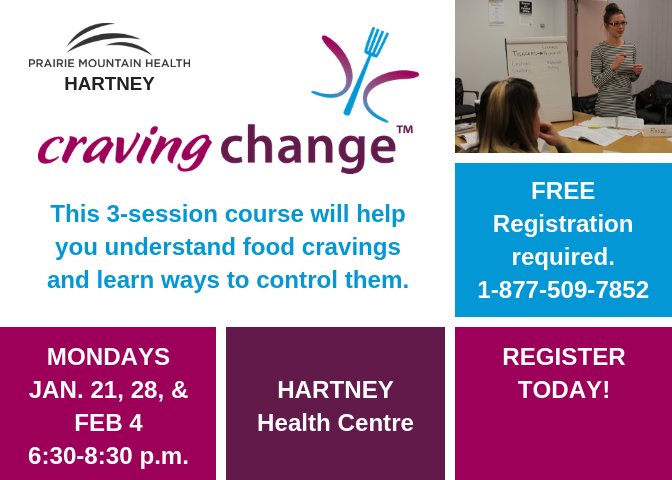HARTNEY is offering the free Craving Change course.  This course will help you understand food cravings and learn ways to control them.  Register now! 
#HartneyMB