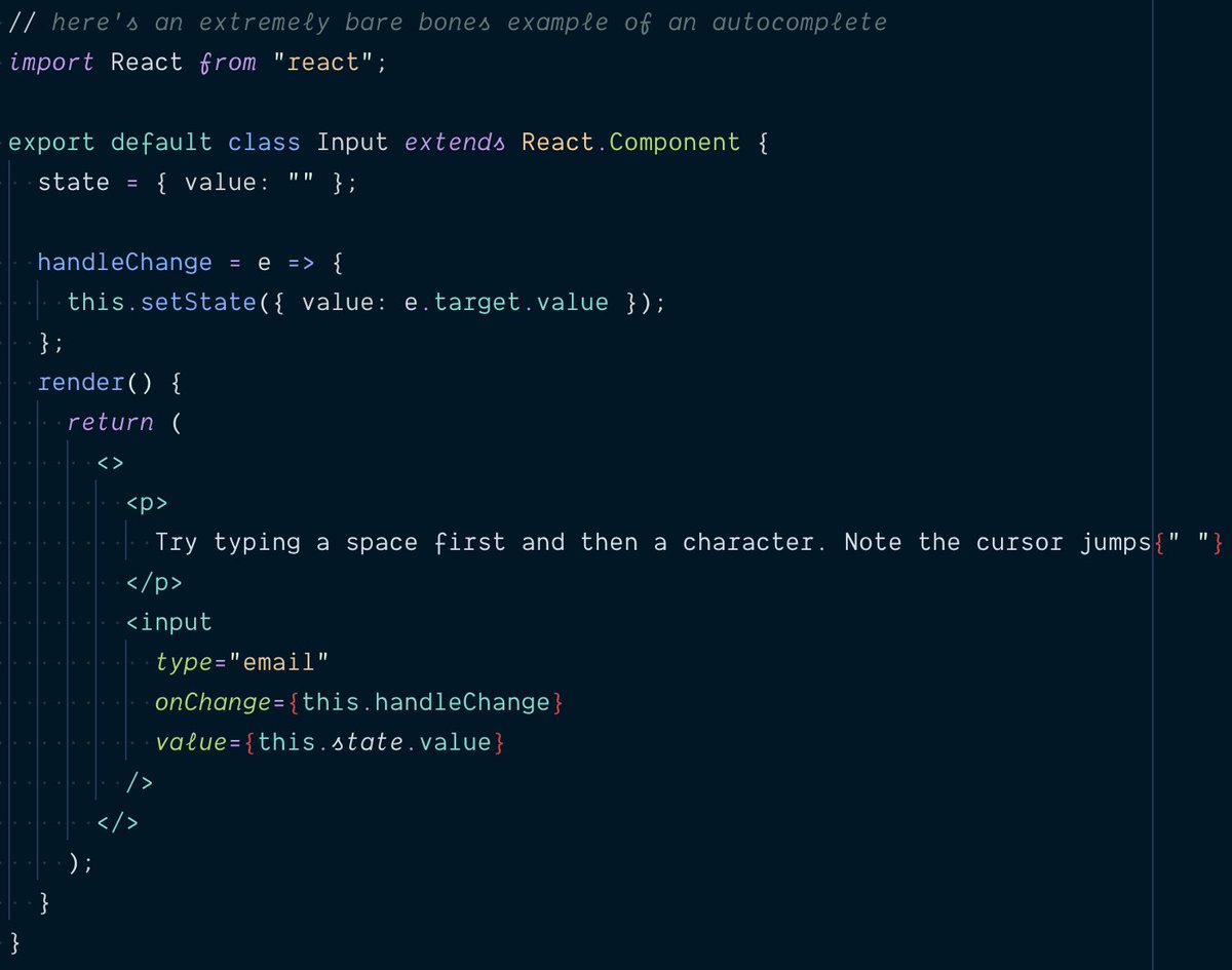 screenshot of the code in the codesandbox