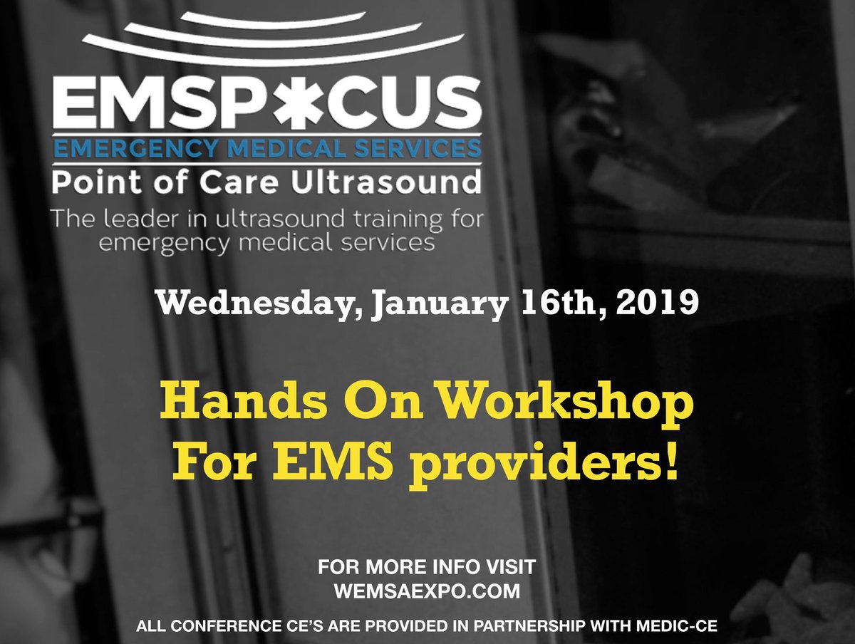 Are you attending #WEMSA2019? Come check out our workshop on January 16! Just a few seats left! #emspocus