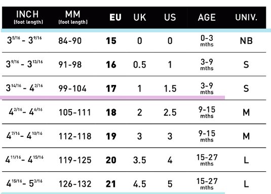 clarks uk size chart