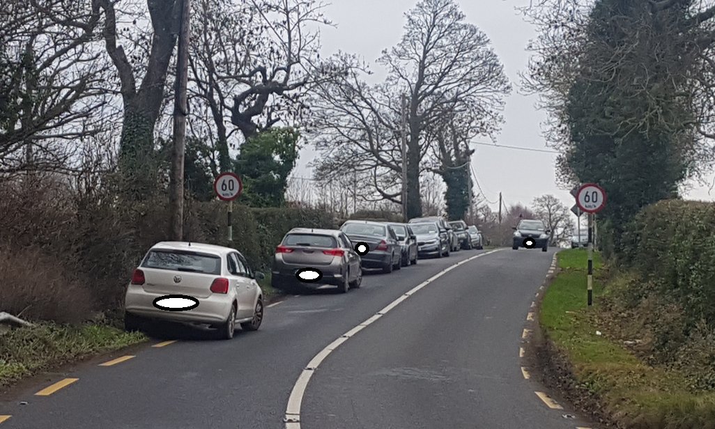 Clane Gardaí issued numerous FCPN to these cars which were
illegally &amp; dangerously parked in Rathcoffey last Sunday. This stretch of
road is the same location where a cyclist tragically died last year.

Please park responsibly.